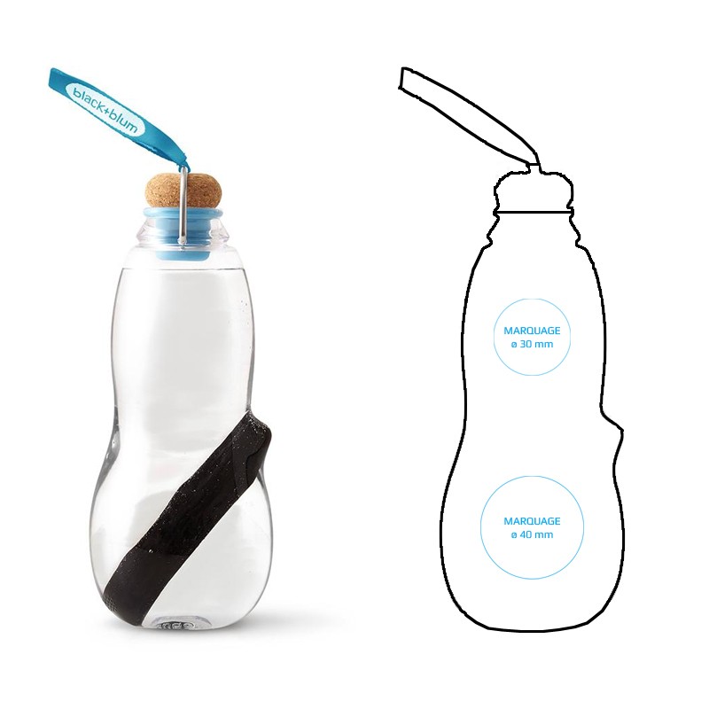 Gourde filtrante publicitaire en plastique sans BPA TOAROTO