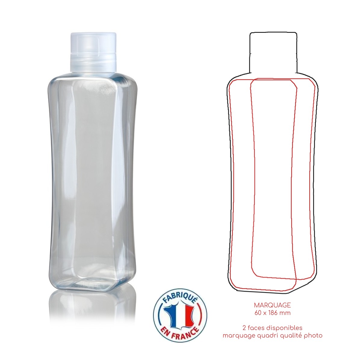 Bouteille nomade personnalisée 100% recyclée et made in France